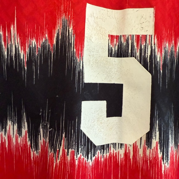 Soccer Jersey Ring of Fire Black Red Amp Stripe L Large vintage - Picture 6 of 9